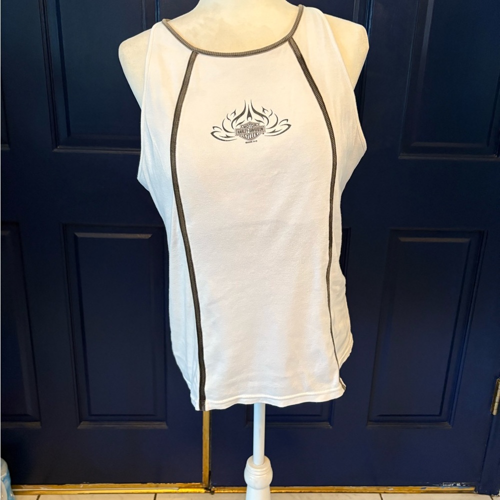 Harley-Davidson White Tank Top with Graphic